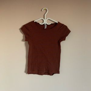 Brown orange T-shirt with black stripes